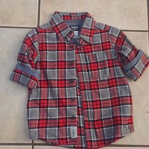Osh kosh bgosh boys plaid button up, size 4